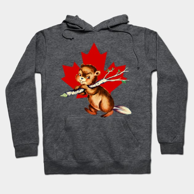 Canadian Beaver working hard Hoodie by LittleBean